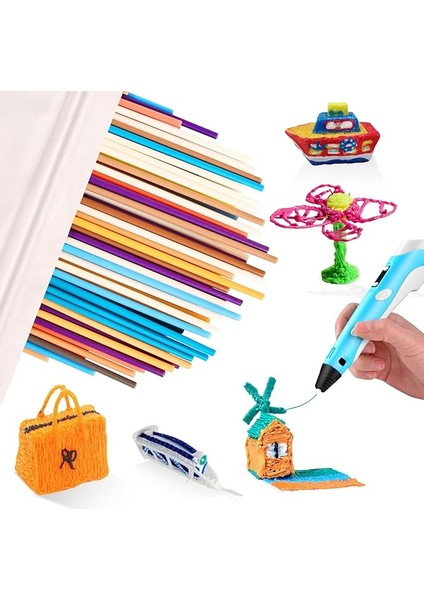 Adet 10 Renkli 3D Doodler Pen Dolum 3doodler Start 3D Kalem Filament Baskı Sıcaklığı Pcl 2,5 mm 3D Baskı Kalem Dolum Paketleri 3 Doodlers Pen Için