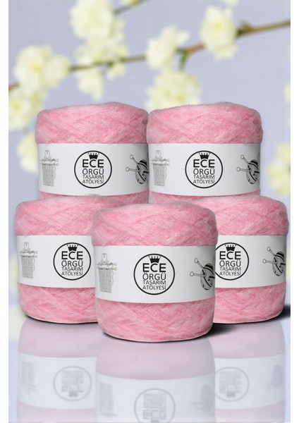 Pembe Renkli, Üç Kat Angora Örgü Ipi (500 Gr.)