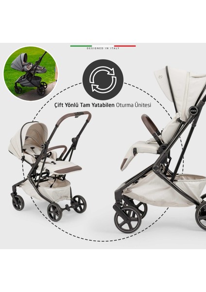 Rotativo Çift Yönlü Kabin Tipi Bebek Arabası Bej indirimleri