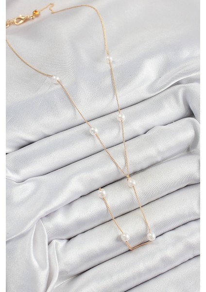 Pirinç İnci Figürlü Y Model Gold Renk Kadın Kolye fiyatları