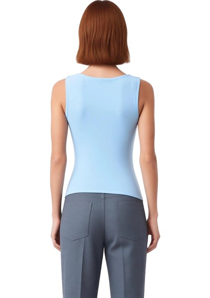 Asimetrik Büzgülü Kolsuz Esnek Örme Üst Kadın Kaliteli Şık Rahat Modern Zarif Günlük fırsatları