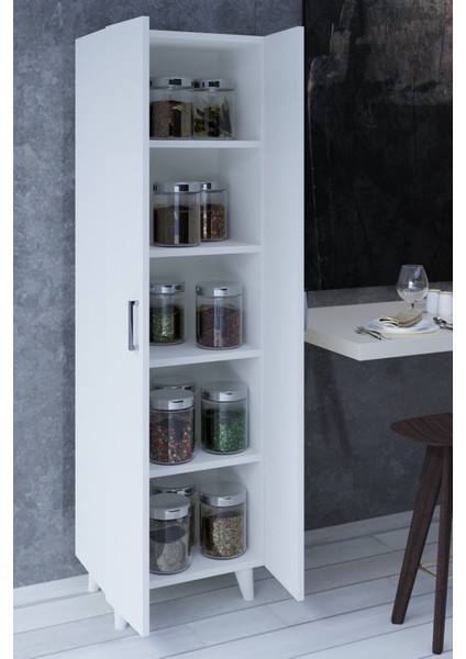 Lena Mdf Beyaz Çok Amaçlı Mutfak Dolabı