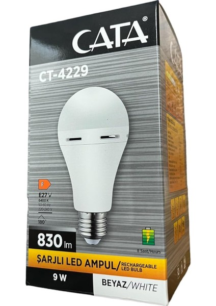 9W/6400K Şarjlı LED Ampul Cata fiyatları