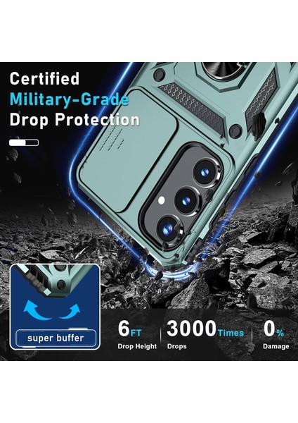 Samsung Galaxy A15 Uyumlu Ekran Koruyucu Kılıf Sürgülü Yüzüklü Standlı Darbe Emici Tank Kapak indirimleri