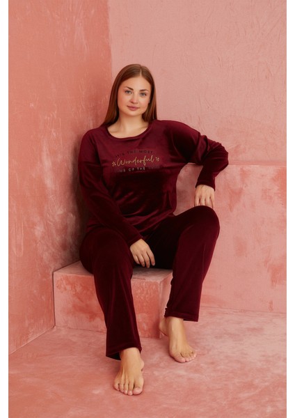 Calia 8701 Uzun Kollu Kadife Battal Beden Kadın Pijama Takımı fiyatları