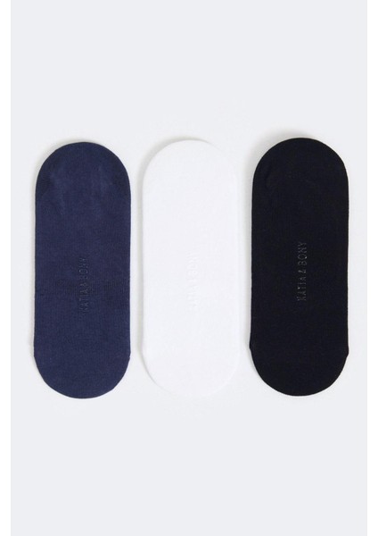 3'lü Paket Basic Erkek Görünmez Çorap Beyaz/Lacivert/Siyah