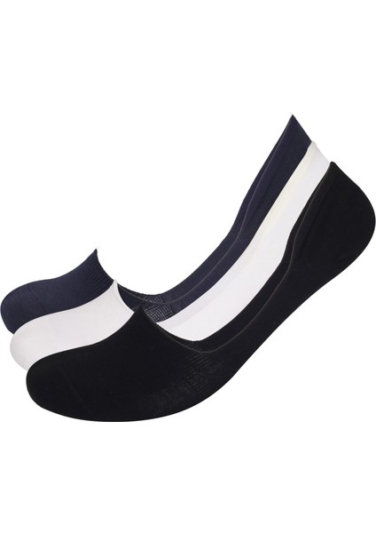 3'lü Paket Basic Erkek Görünmez Çorap Beyaz/Lacivert/Siyah