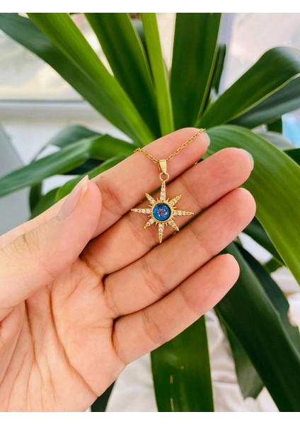 Gezegen Detaylı Kutup Yıldızı Paslanmaz Çelik Kadın Kolye modelleri