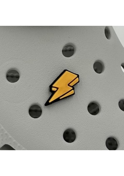 Terlik Süsü ve Aksesuarı , Çanta Süsü – Renkli Jibbitz 3D Kabartmalı Şimşek Görselli Figür Aksesuarı