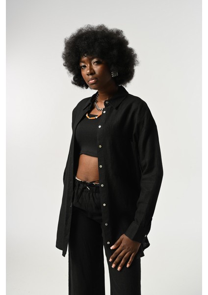 Kadın %100 Keten Tek Cepli Gömlek fiyatları