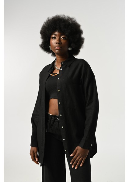 Kadın %100 Keten Tek Cepli Gömlek modelleri