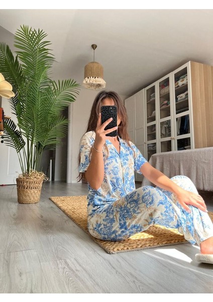- Pegasus Mavi Karışık Desen Kadın Pijama Takımı modelleri