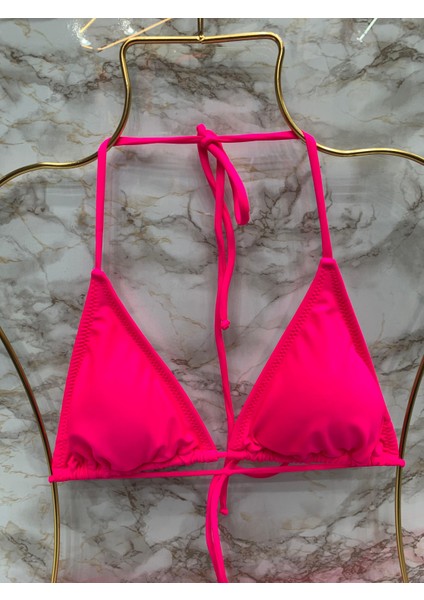 Kadın Likralı Yandan Boyundan Bağlamalı Şık Ipli Üçgen Bikini Takım modelleri