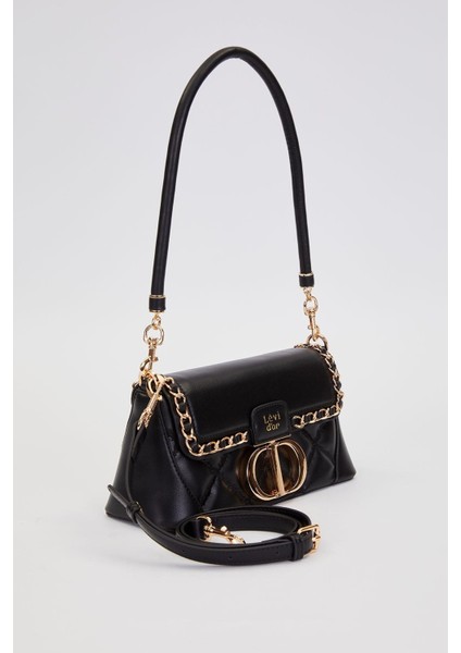 Siyah Geniş Taban Kapitone Omuz Çantası fiyatları