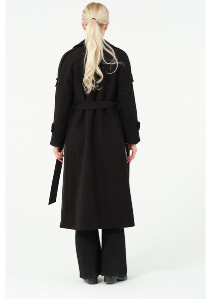 Karen Kadın Spor Kışlık Astarlı Örme Kaşe Manto