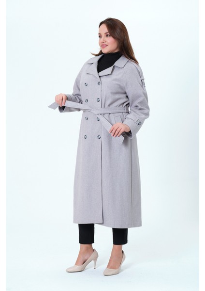 Karen Kadın Spor Kışlık Astarlı Örme Kaşe Manto