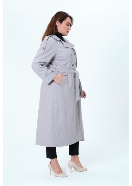 Karen Kadın Spor Kışlık Astarlı Örme Kaşe Manto