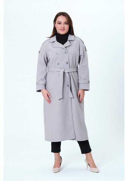 Karen Kadın Spor Kışlık Astarlı Örme Kaşe Manto