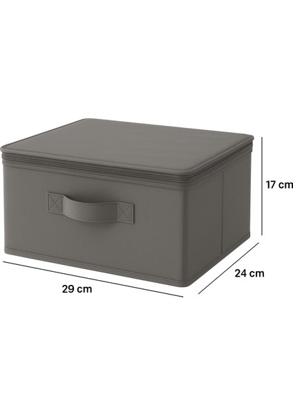 5'li Gri Çorap Hurcu | Çok Amaçlı Dolap Içi ve Çekmece Içi Düzenleyici 29X24X17 cm