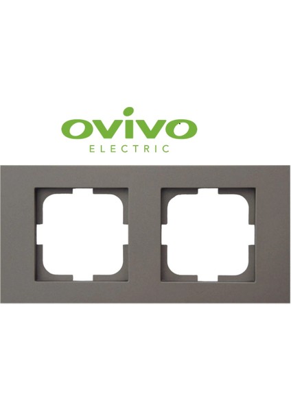Antrasit Ikili Çerçeve Grano - Priz ve Anahtar Için Uyumlu Çerçeve