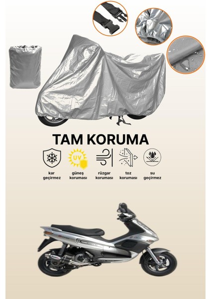 Gri Piaggio Vespa 150 Uyumlu Motosiklet Brandası, Koruyucu Örtü, Motor Branda