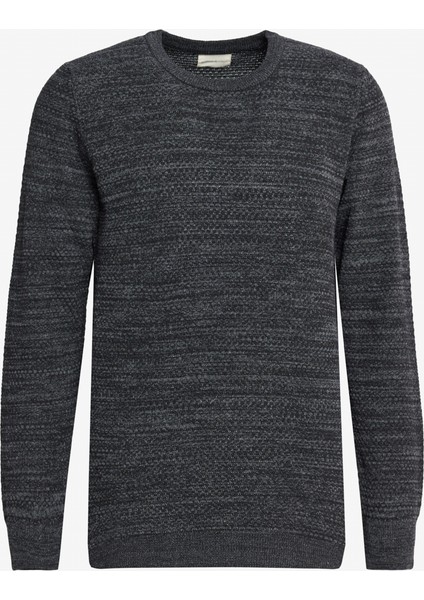 Pamuklu Standart Fit Normal Kesim Bisiklet Yaka Jakarlı Triko Kazak