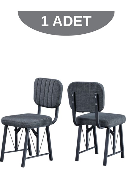 Elfin Mutfak Sandalyesi Yemek Odası Bahçe Balkon Otel Restoran Kafe Sandalyesi - 1 Adet - Antrasit fiyatları