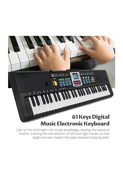 61 Tuşlar Dijital Müzik Elektronik Klavye Çocuklar Çok Fonksiyonlu Elektrikli Piyano Için Piyano Öğrenci Mikrofon Fonksiyonlu Enstrüman modelleri