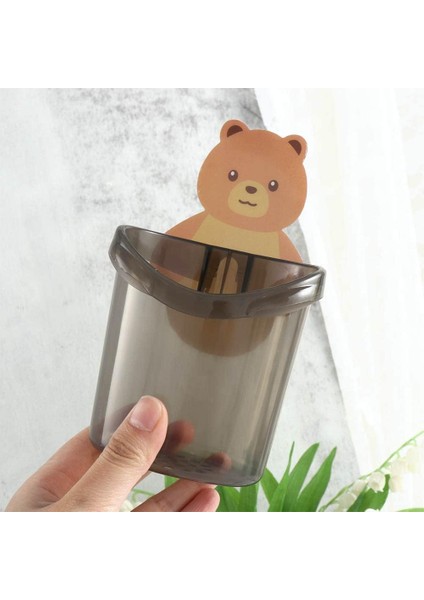 3 Adet Süper Yapışkanlı Sevimli Ayı Figürlü Diş Fırçası Kutusu - Banyo Makyaj Organizeri (3 Renk) fiyatları