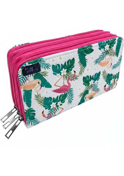 Üç Gözlü Lastikli Kalemlik Hello Summer Beyaz