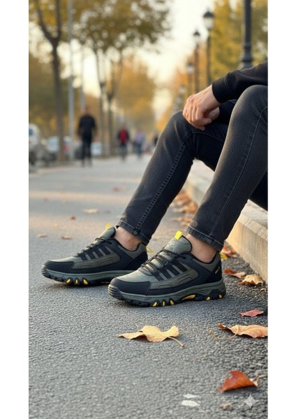 Erkek Su Geçirmez Ortopedik Outdoor Ayakkabı - Haki fiyatları