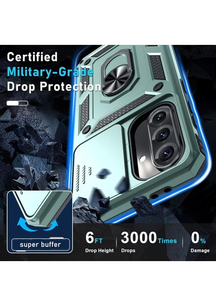 Samsung Galaxy A16 Uyumlu Ekran Koruyucu Kılıf Sürgülü Yüzüklü Standlı Darbe Emici Tank Kapak indirimleri