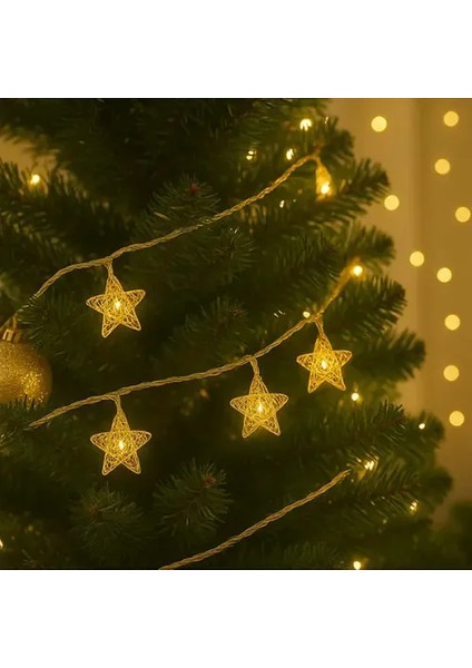 3m 20 LED Pilli Yıldız LED