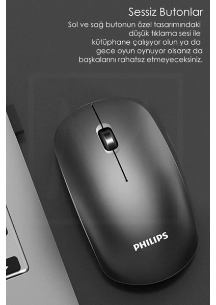 SPK7315 M315 Siyah Wireless Sessiz Click Kablosuz Mouse 1200DPI modelleri