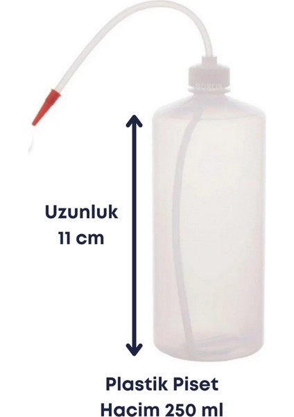 Piset 250 ml Yıkama Şişesi Laboratuvar Kullanıma Uygun