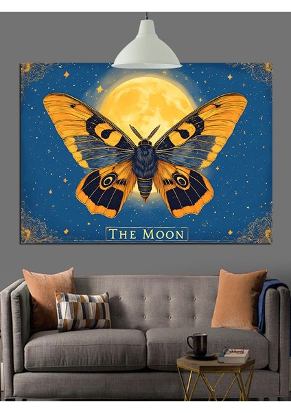 "ay" Temalı Kelebek Dekoratif Kanvas - Mdf Ahşap Tablo