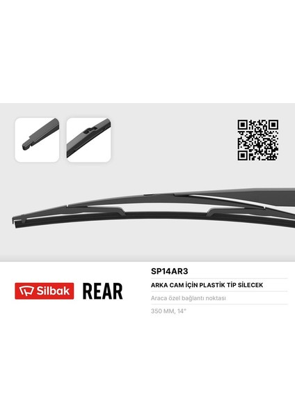 Xmpdby Silecek Süpürgesi Arka Plastik Tip 350MM C4 Picasso-Focus Ii-Galaxy-Colt IV-P206-P406-KNG Ii-Lagu