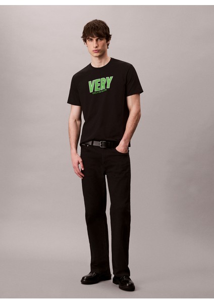 Bisiklet Yaka Baskılı Siyah Erkek T-Shirt LV04RD800GUB1 Ss 20S Sn Very Graphı