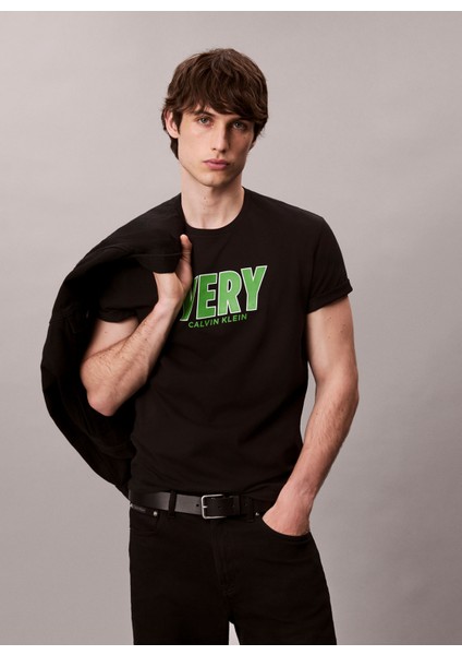 Bisiklet Yaka Baskılı Siyah Erkek T-Shirt LV04RD800GUB1 Ss 20S Sn Very Graphı fırsatları