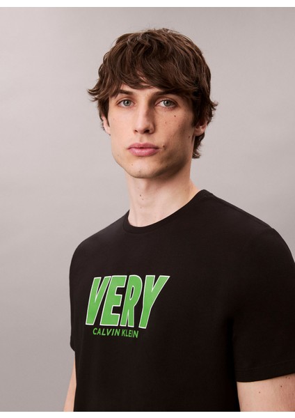 Bisiklet Yaka Baskılı Siyah Erkek T-Shirt LV04RD800GUB1 Ss 20S Sn Very Graphı indirimleri