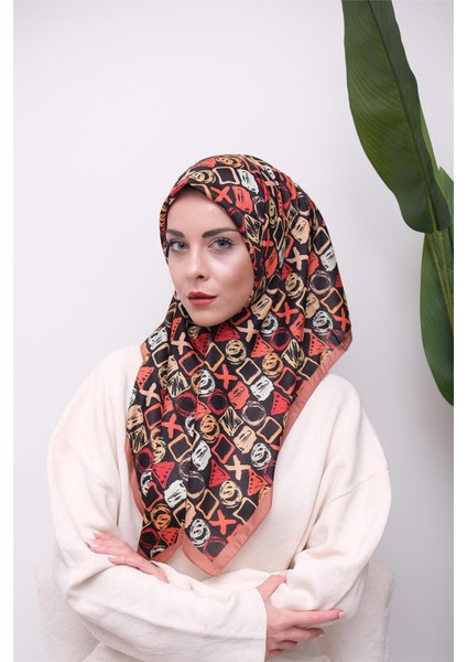 Renkli Karma Desen Dijital Soft Eşarp