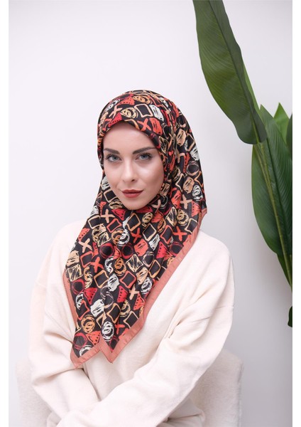 Renkli Karma Desen Dijital Soft Eşarp