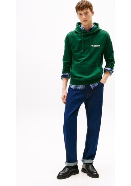 Kapüşon Yaka Yeşil Erkek Sweatshırt MW0MW40065L6K_HILFIGER Herald Graph