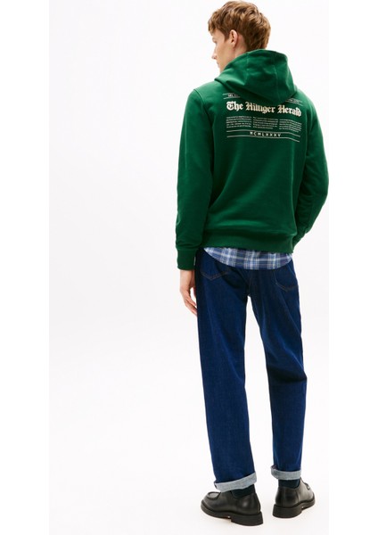 Kapüşon Yaka Yeşil Erkek Sweatshırt MW0MW40065L6K_HILFIGER Herald Graph fırsatları
