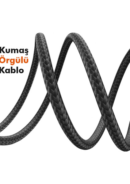 Lightning Hızlı Şarj ve Veri Aktarım Kablosu 3A Güçlü Akım Naylon Örgü Dayanıklı Tasarım iPhone Uyumlu 1 Metre indirimleri