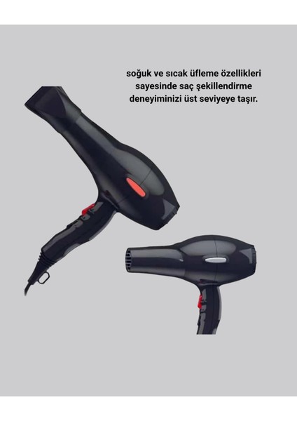 Profesyonel Saç Kurutma Makinesi – Ac Motor, Soğuk Üfleme, 2 Hız Kademesi fırsatları