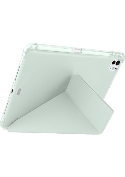 iPad Pro 11 Inç M5 2025 Uyumlu Kılıf Üçgen Katlanabilir Kalem Şarj Bölmeli Kılıf indirimleri