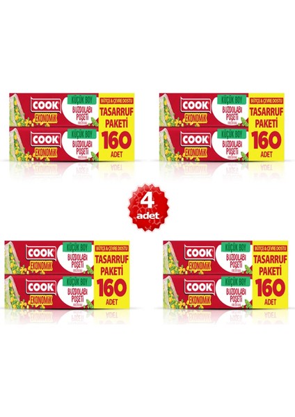 x 4 Adet Ekonomik Küçük Boy Buzdolabı Poşeti 160 Adet