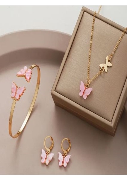 4 Parça Kelebek Takı Seti
