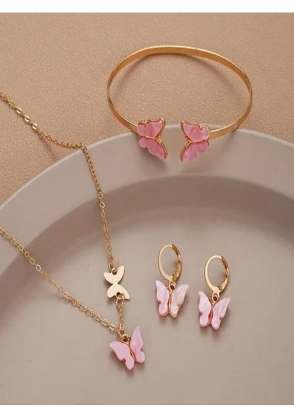4 Parça Kelebek Takı Seti fırsatları